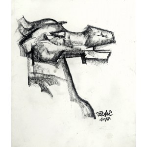 Mansoor Rahi, 14 x 17 Inch, Charcoal on Paper, Figurative Painting, AC-MSR-021